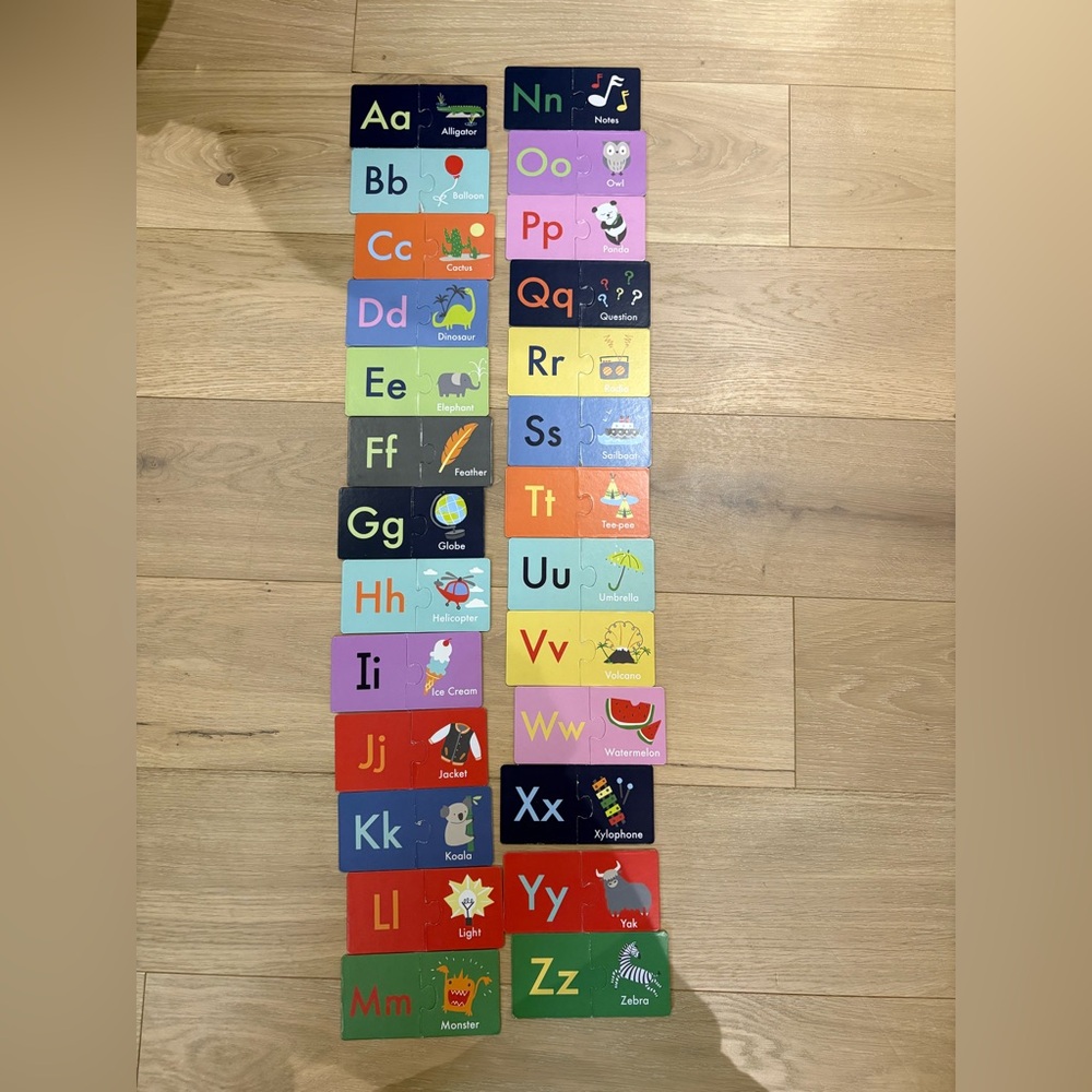 Pottery Barn Kids First Puzzle Pairs Alphabet Letters ABC Toy Learning Toddler